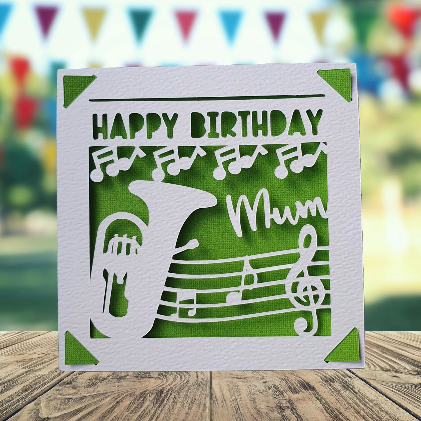 Brass Band Horn Personalised Birthday Card