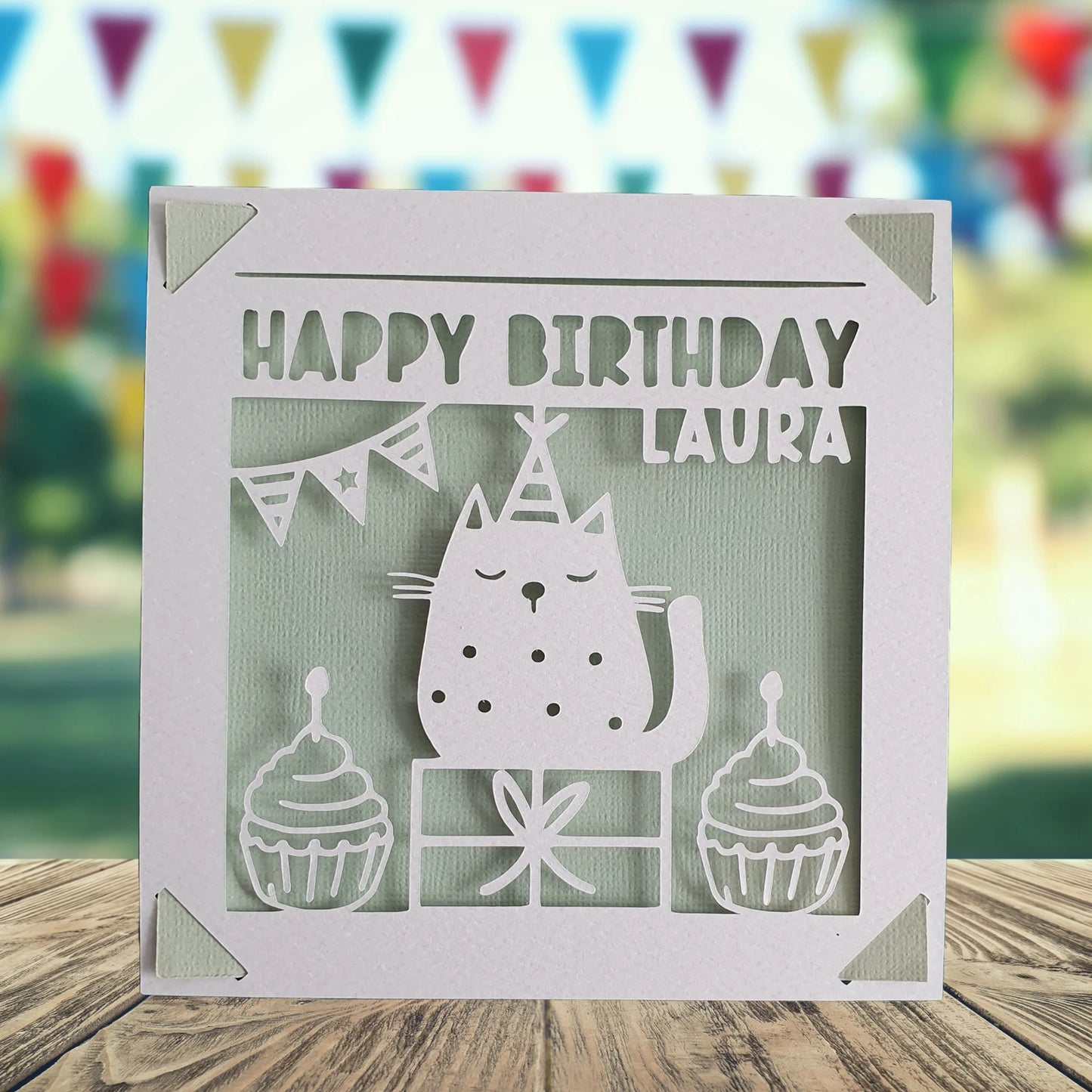 Personalised Cat Birthday Card