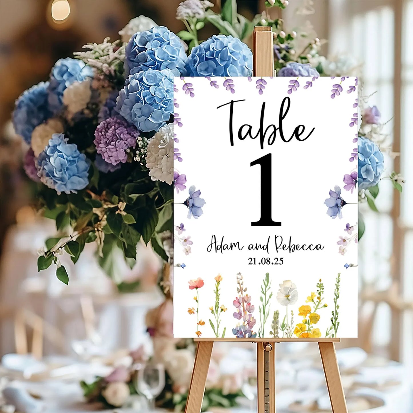 Wildflower Wedding Table Number