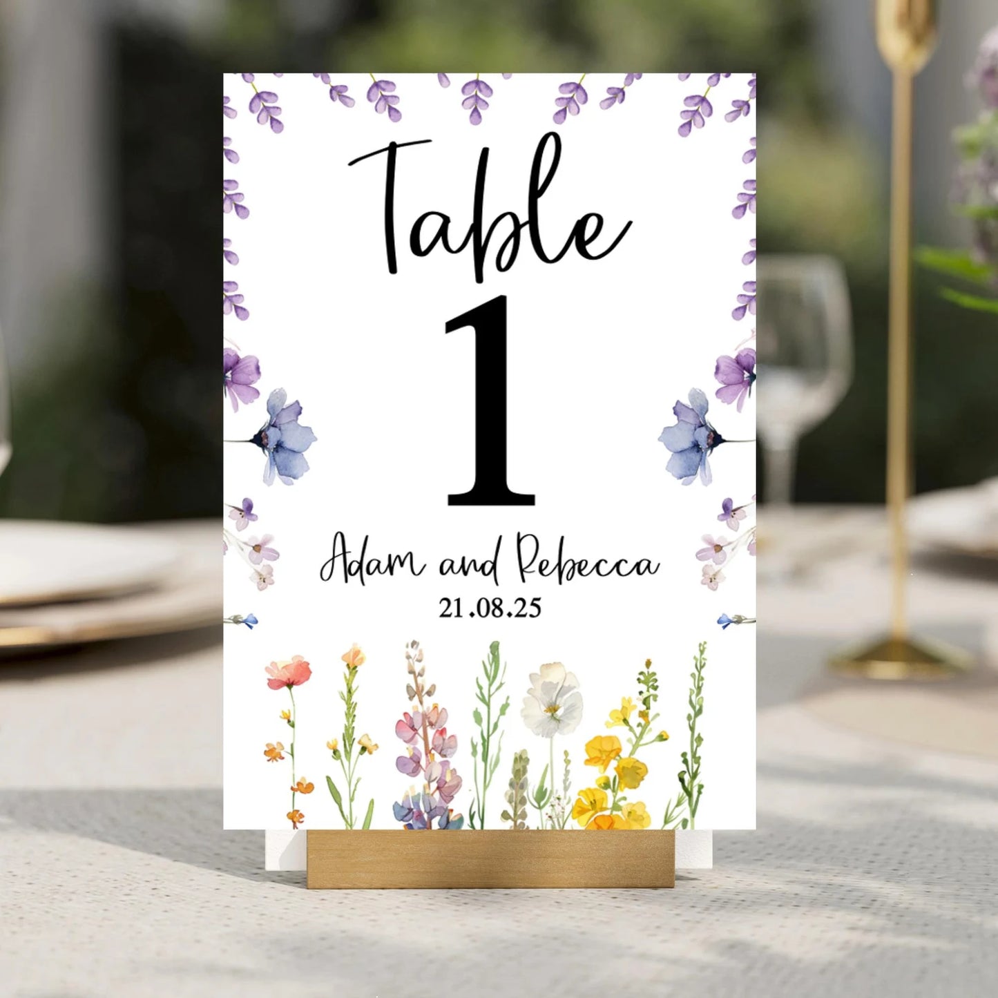 Wildflower Wedding Table Number