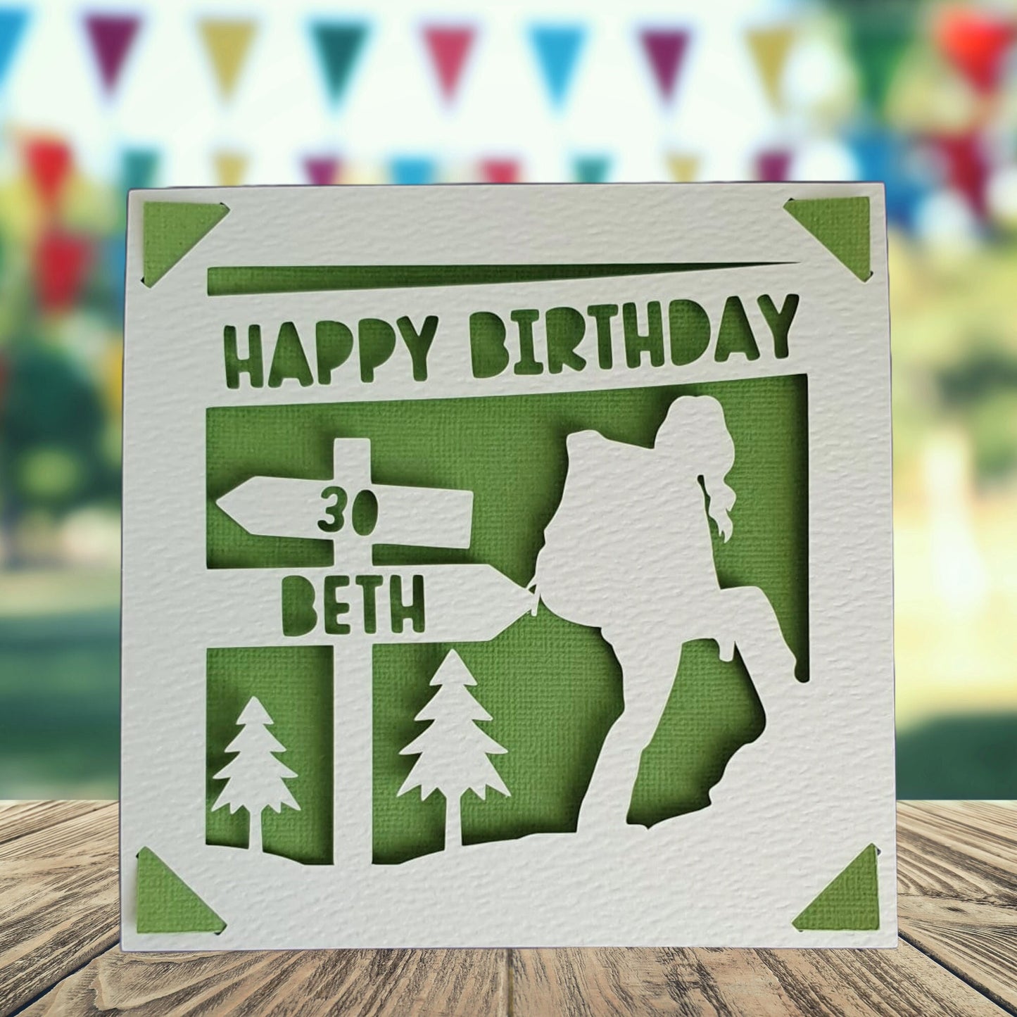 Female Hiking Personalised Birthday Card