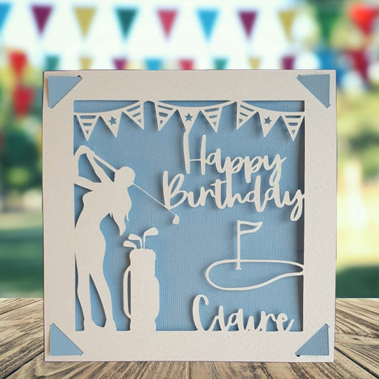 Female Golfing Personalised Birthday Card