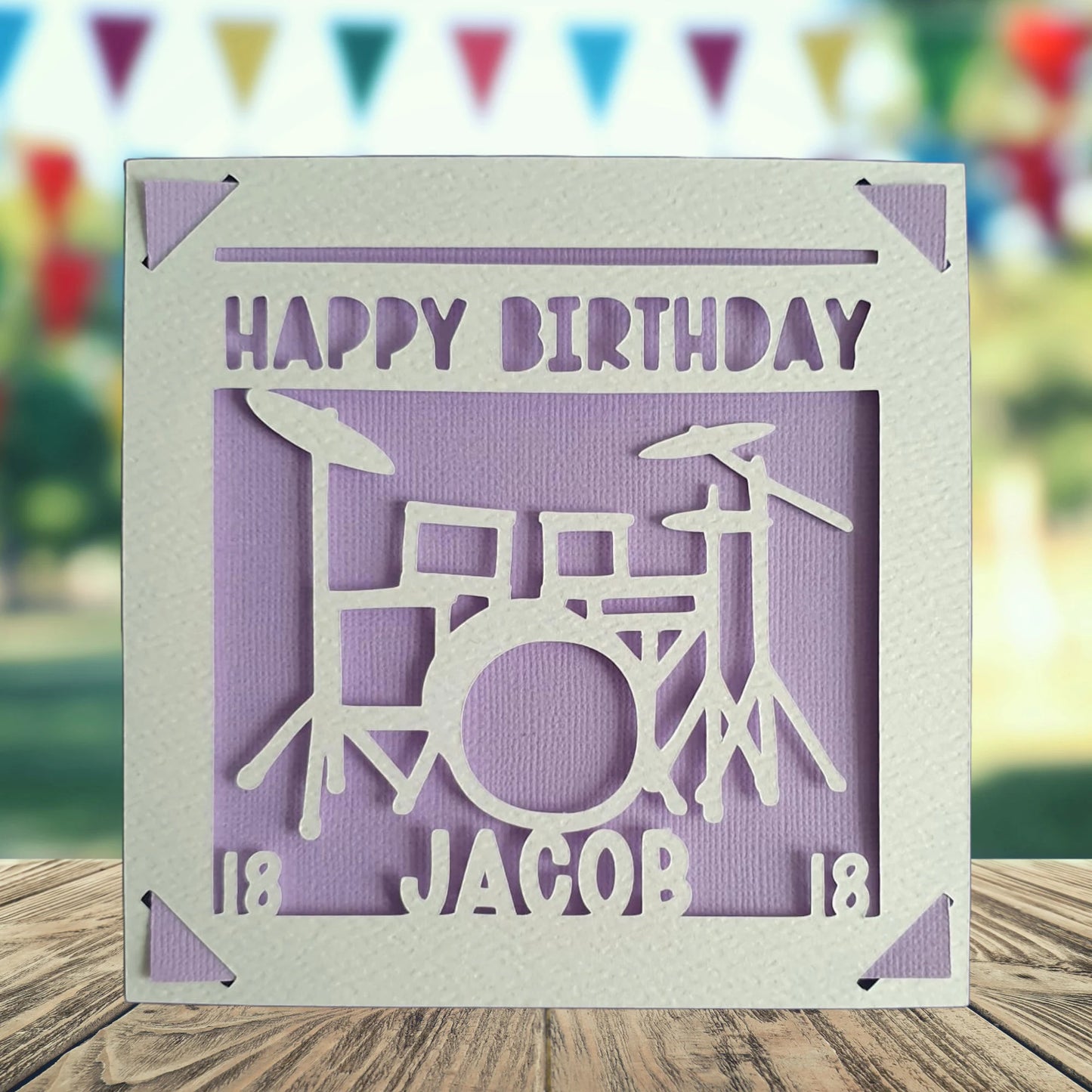 Drum Personalised Birthday Card