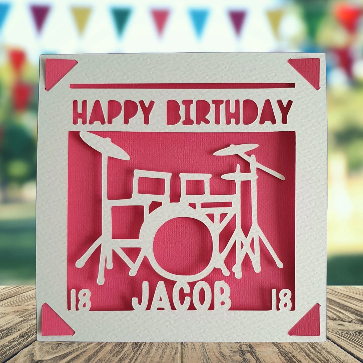 Drum Personalised Birthday Card