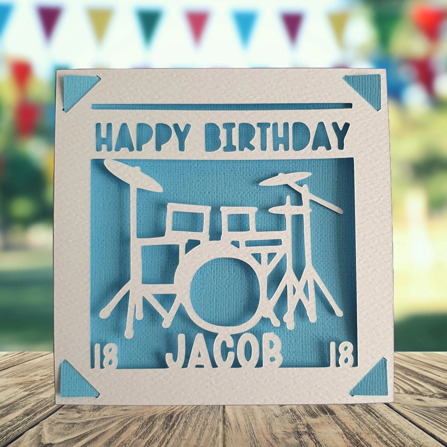 Drum Personalised Birthday Card