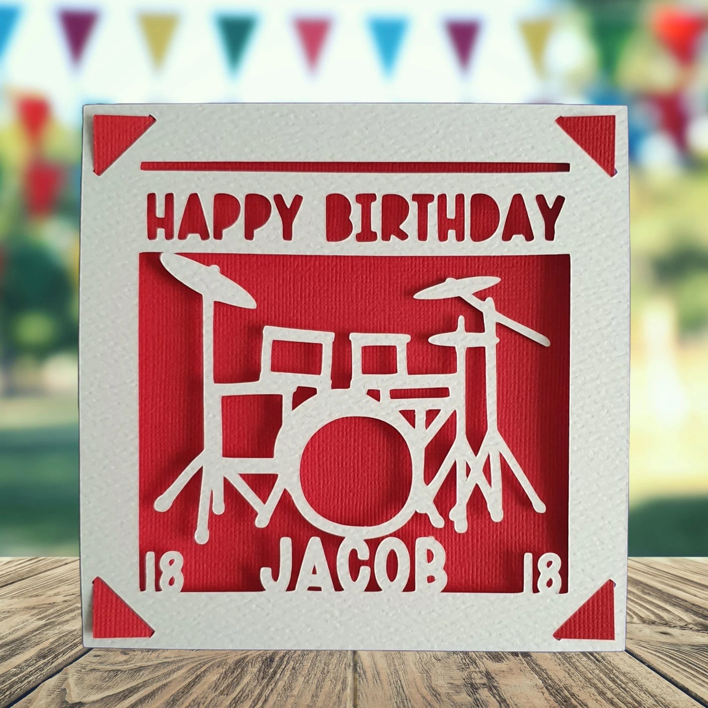 Drum Personalised Birthday Card