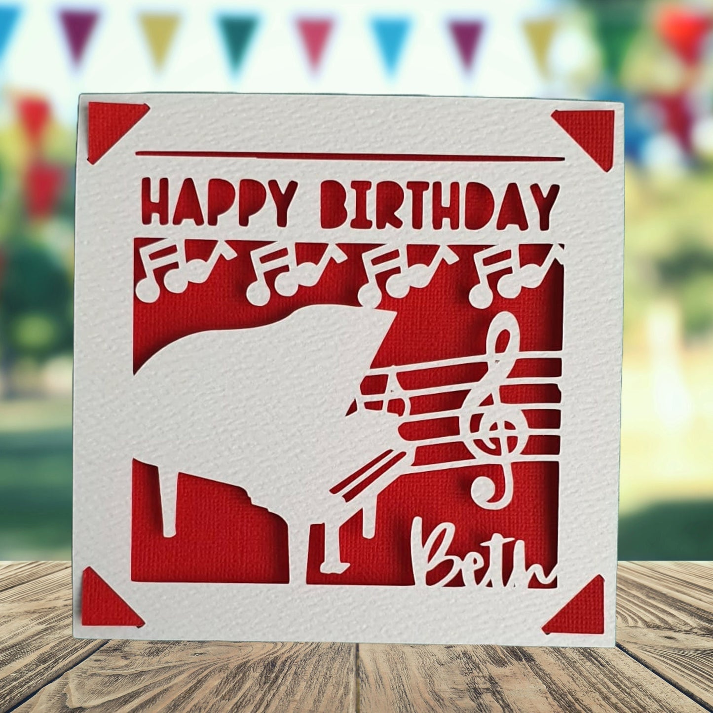 Personalised Piano Birthday Card