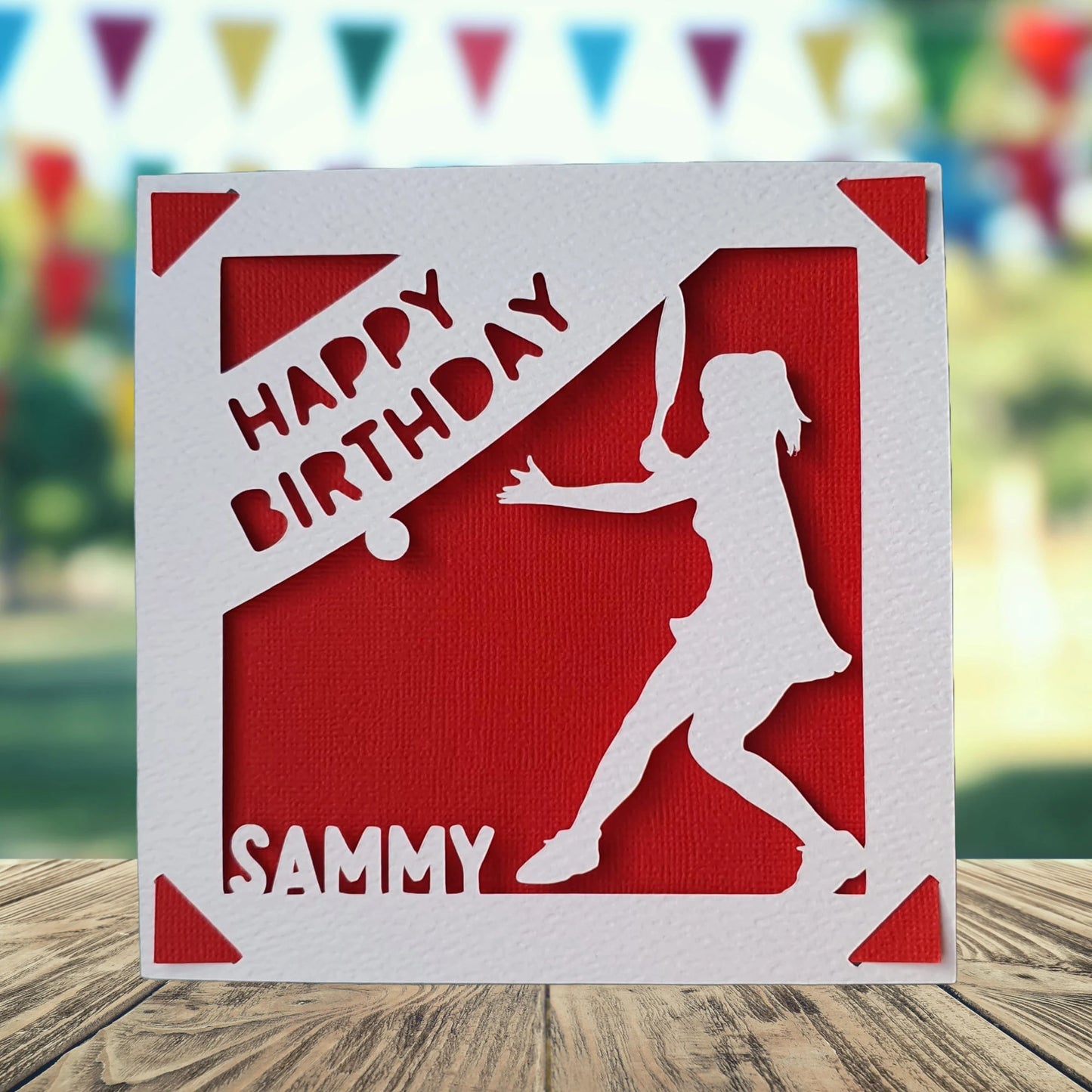 Female Tennis Player Birthday Card