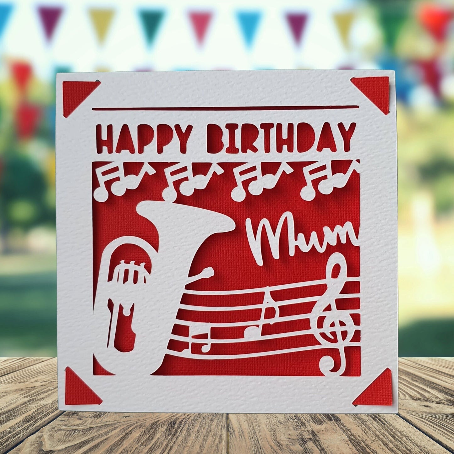 Brass Band Horn Personalised Birthday Card