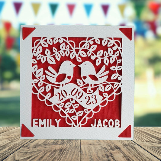 Personalised Wedding Papercut Card