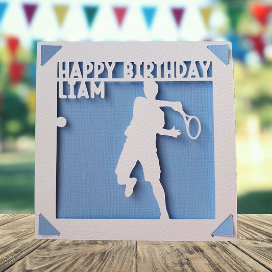 Tennis Player Birthday Card