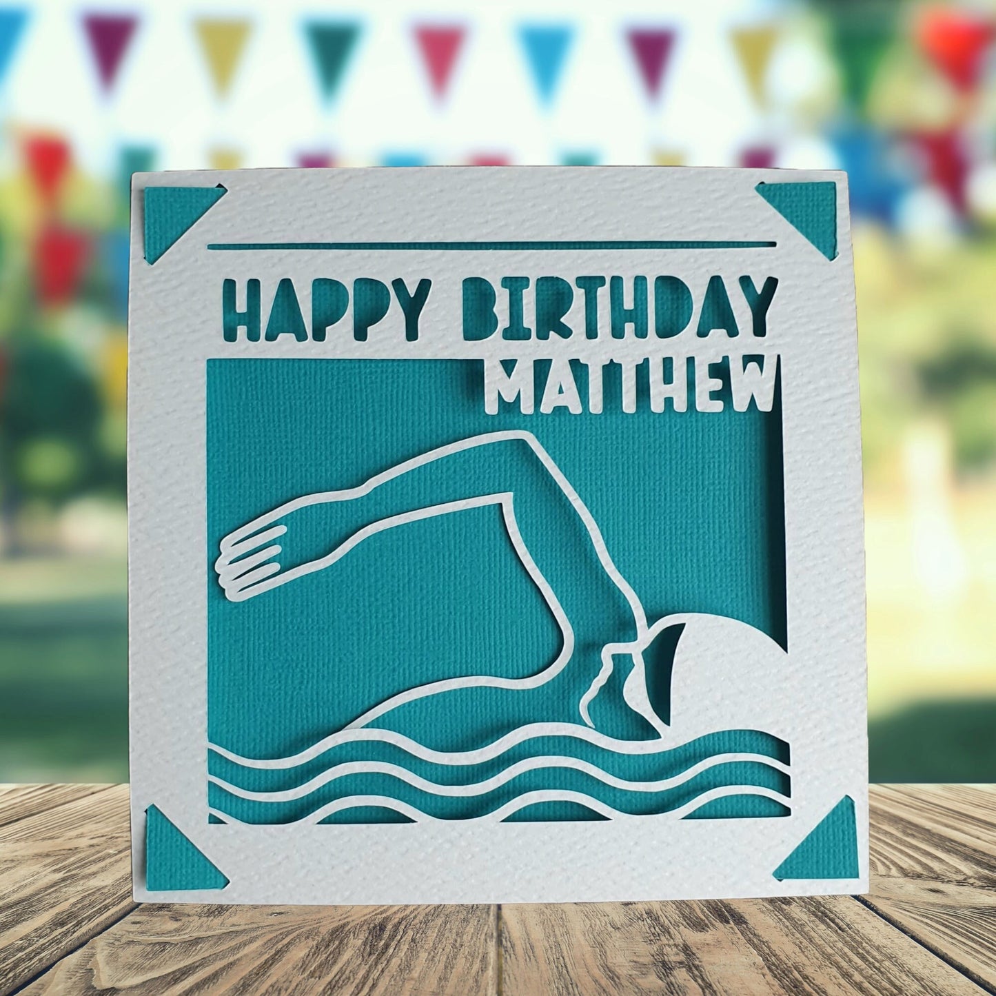 Personalised Swimming Birthday Card