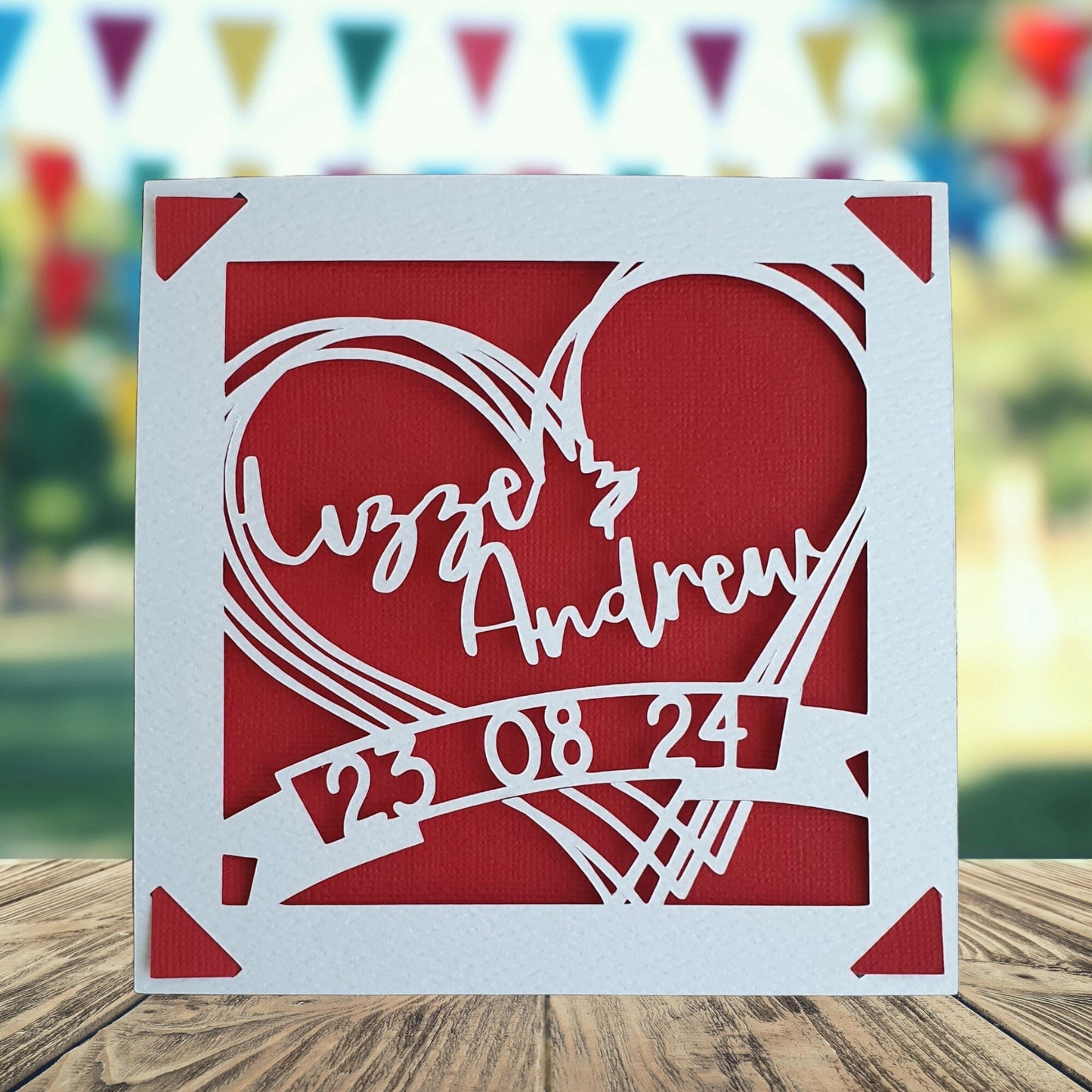 Wedding Personalised Love Hearts Card