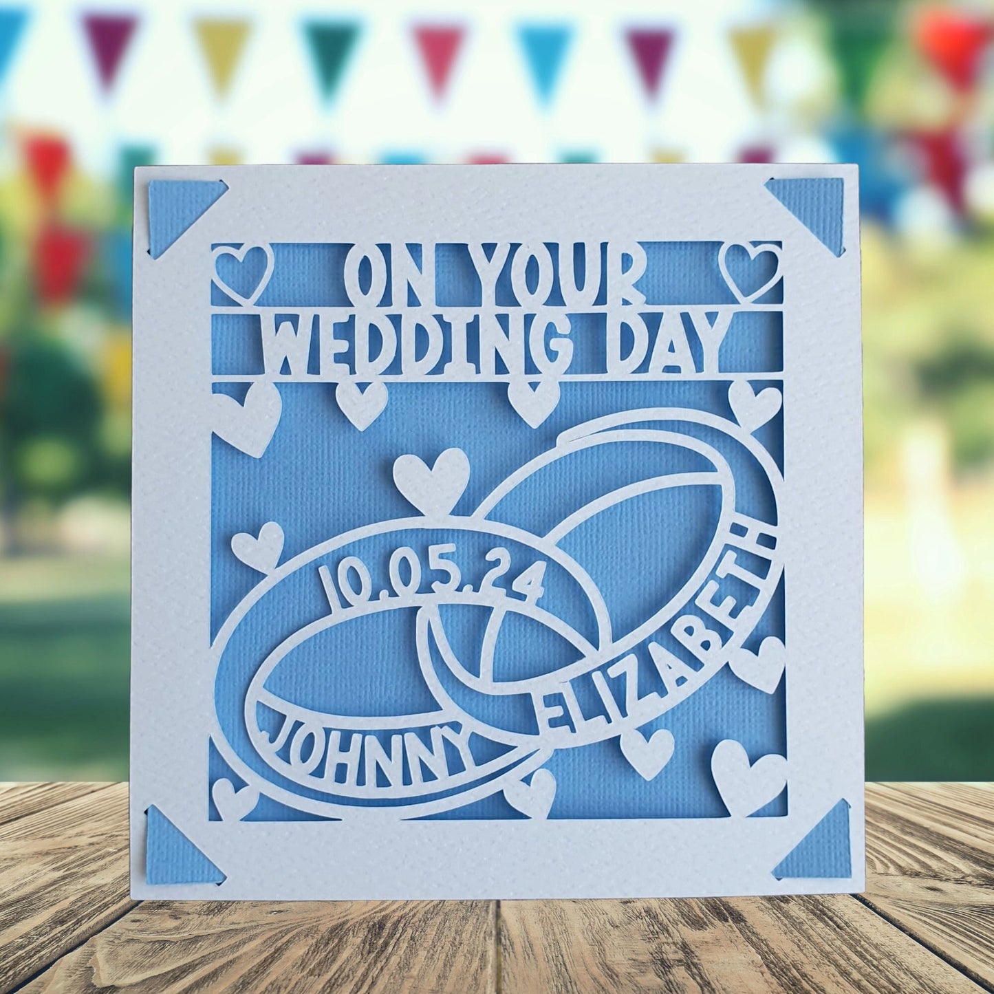 Personalised Wedding Rings Card