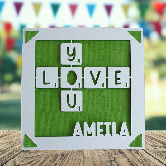 Personalised Scrabble Anniversary Card