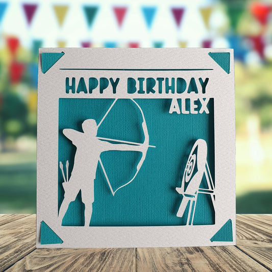 Personalised Archery Birthday Card