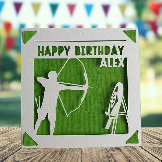 Personalised Archery Birthday Card