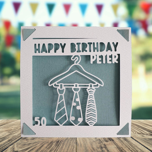 Male Tie Design Birthday Card