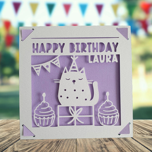 Personalised Cat Birthday Card
