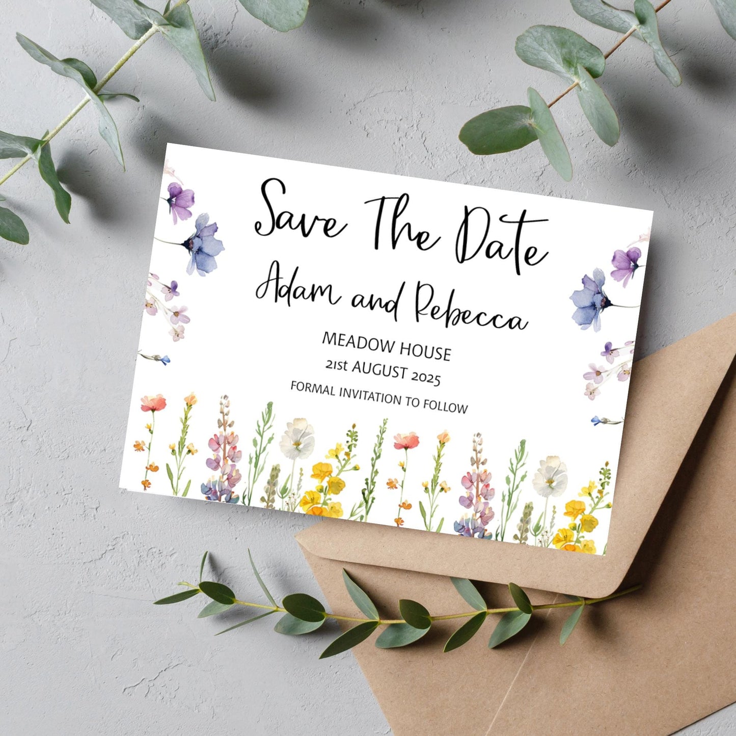 Wild Flowers Wedding Save The Date