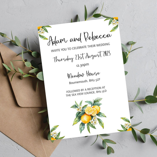 Lemon Wedding Invitation