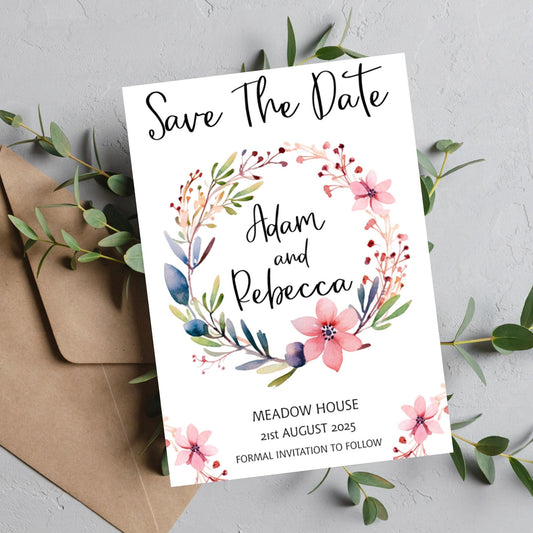 Floral Wedding Save The Date