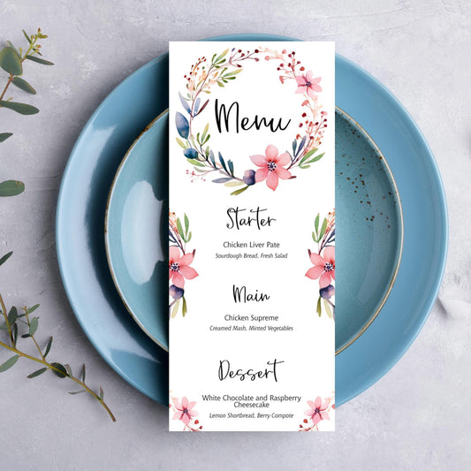 Floral Wedding Menu