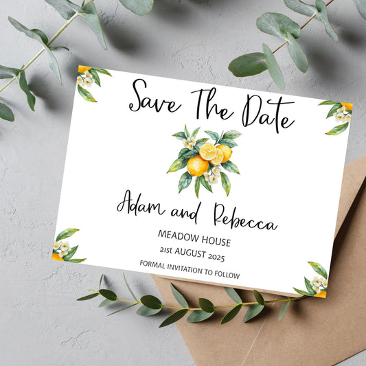 Lemon Wedding Save The Date