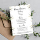 Autumnal Wild Flowers Wedding Invitation with Information & Menu Choices