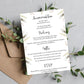 Autumnal Wild Flowers Wedding Invitation with Information & Menu Choices