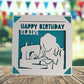 Sewing Happy Birthday Personalised Papercut Card, Card for Her, Sewer Birthday Card, Birthday Card for Seamstress, Sewing Machine Card