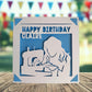 Sewing Happy Birthday Personalised Papercut Card, Card for Her, Sewer Birthday Card, Birthday Card for Seamstress, Sewing Machine Card