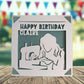 Sewing Happy Birthday Personalised Papercut Card, Card for Her, Sewer Birthday Card, Birthday Card for Seamstress, Sewing Machine Card