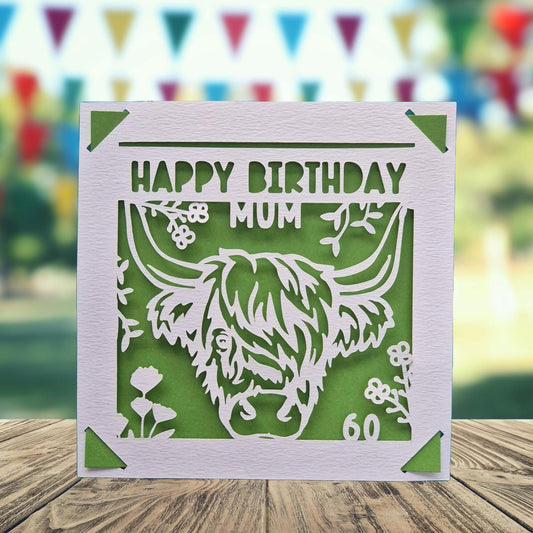 Highland Cow Happy Birthday Card