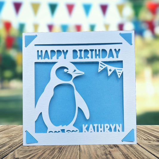 Penguin Birthday Card, Cute Animal Birthday Card, Birthday Card for Animal Lover, Penguin Birthday Gift, Personalised Penguin Card
