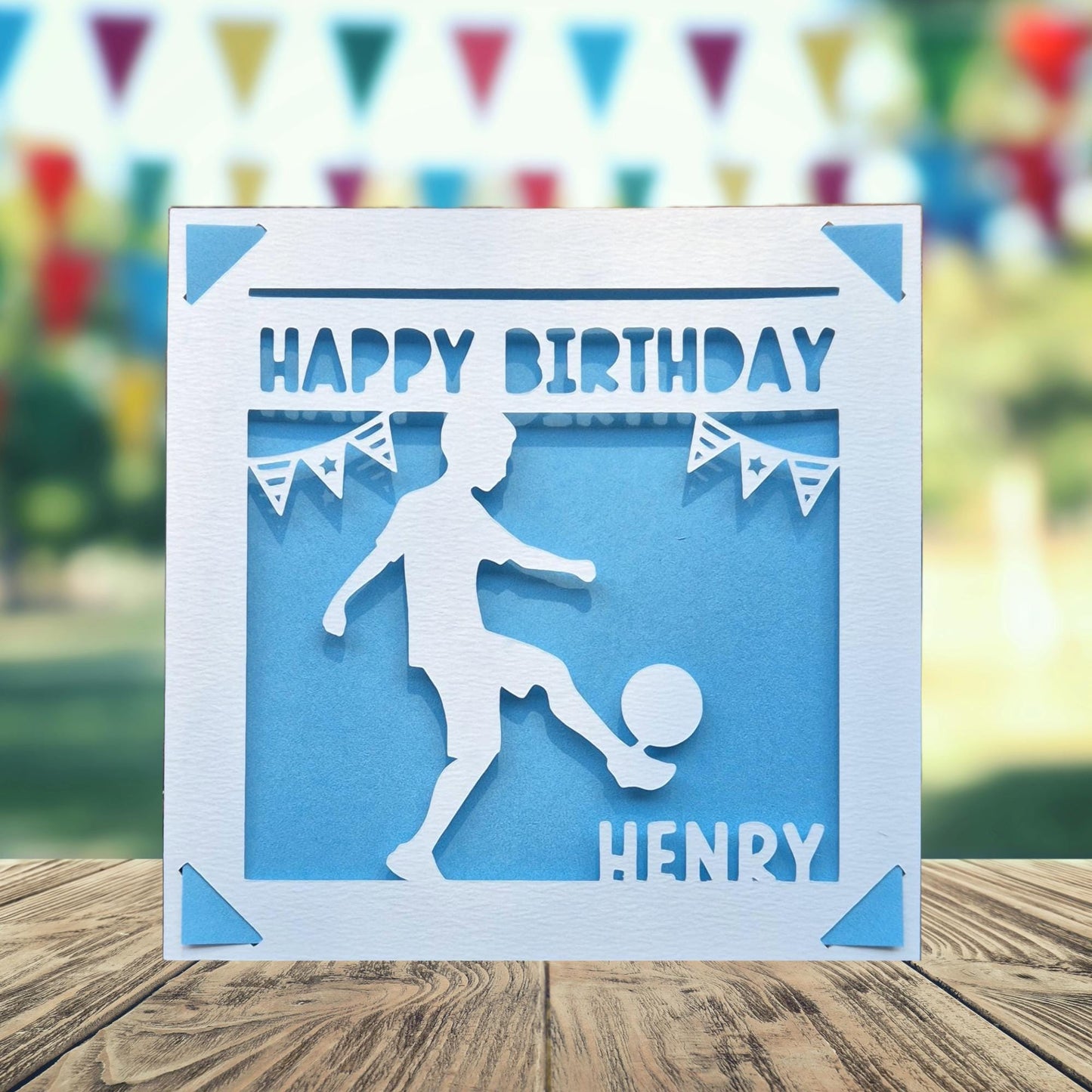 Personalised Football Birthday Card: Sports Theme, Choice of Colors