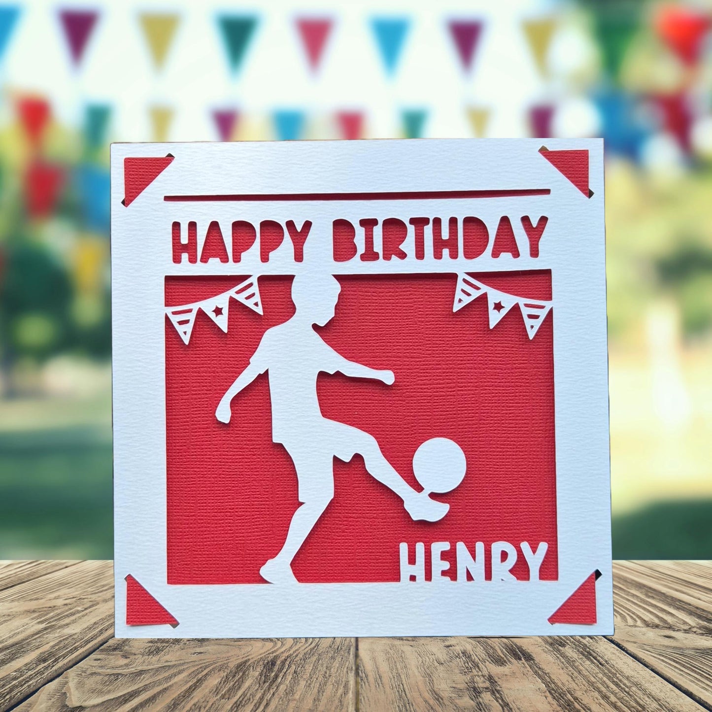 Personalised Football Birthday Card: Sports Theme, Choice of Colors