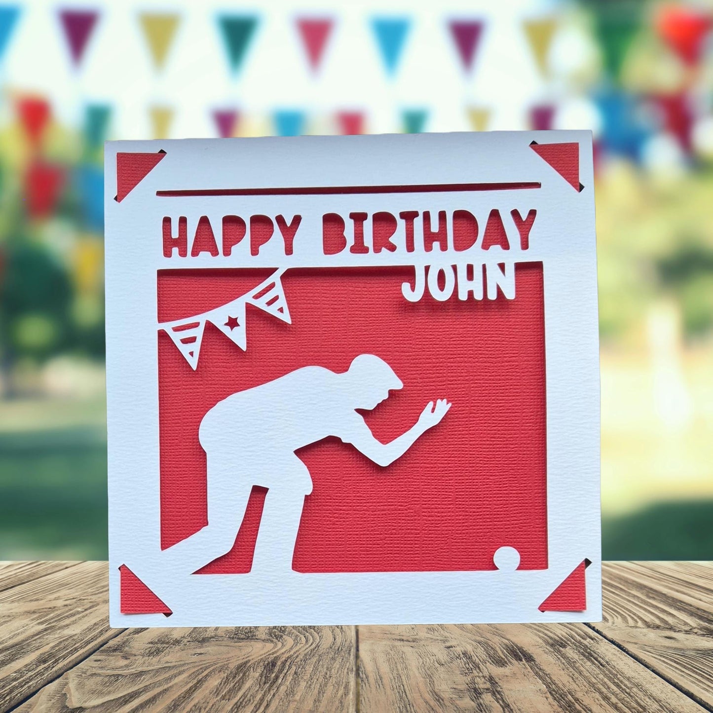 Personalised Crown Green Bowling Birthday Card for Dad/Grandad