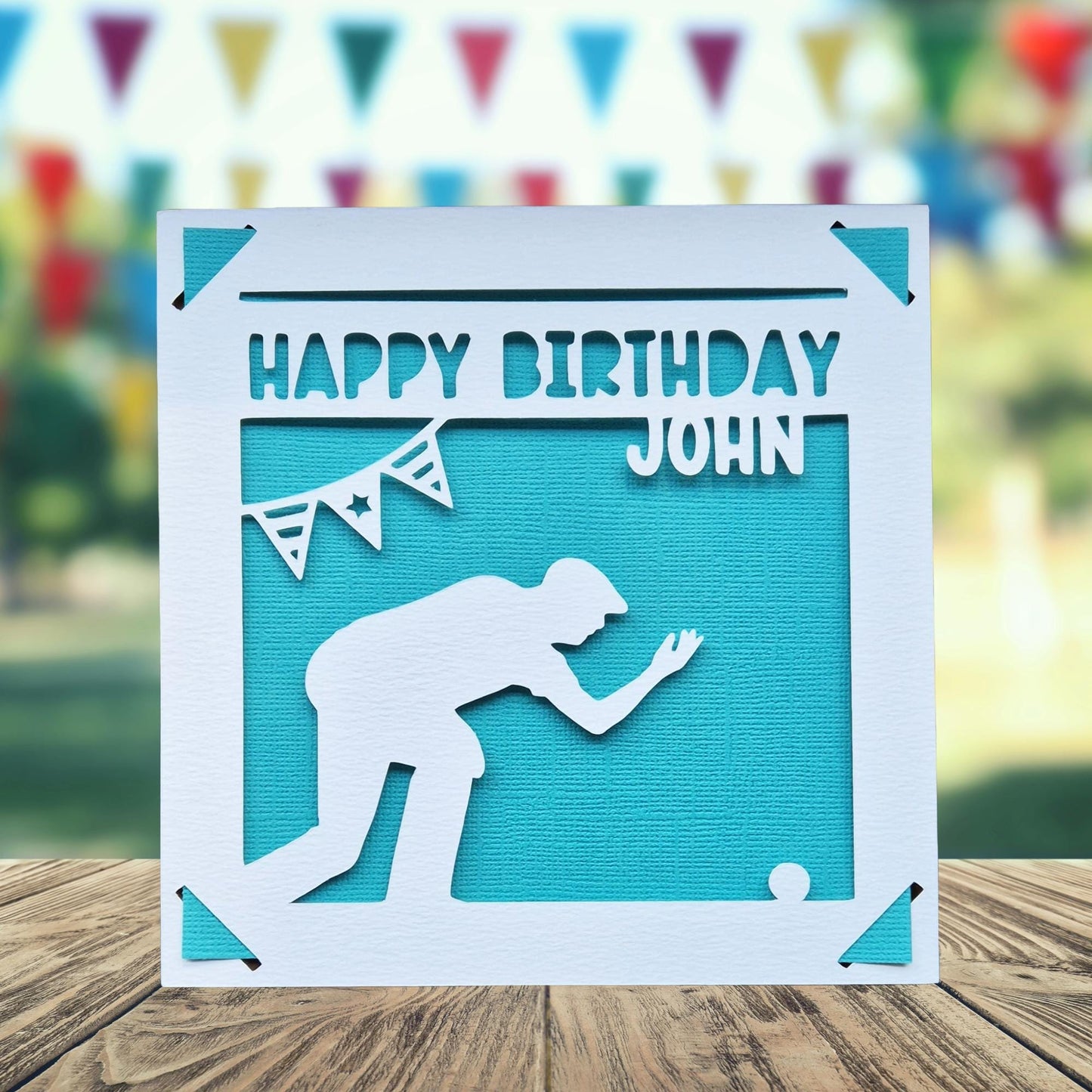 Personalised Crown Green Bowling Birthday Card for Dad/Grandad