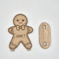 Personalised Oak Gingerbread Man: Christmas Place Setting, Festive Table Decor
