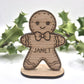 Personalised Oak Gingerbread Man: Christmas Place Setting, Festive Table Decor