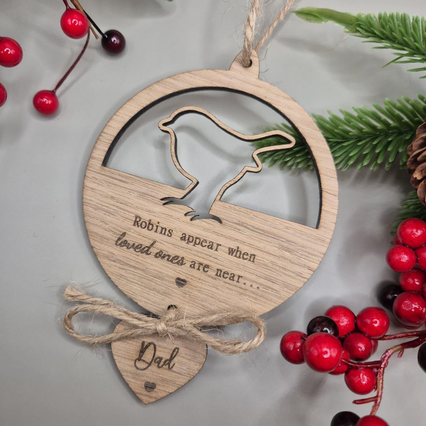 Robin Remembrance Bauble, Christmas Memorial Bauble, Remembrance Gift, Memorial Tree Decoration, Robins Are Near, Robin Tree Decoration