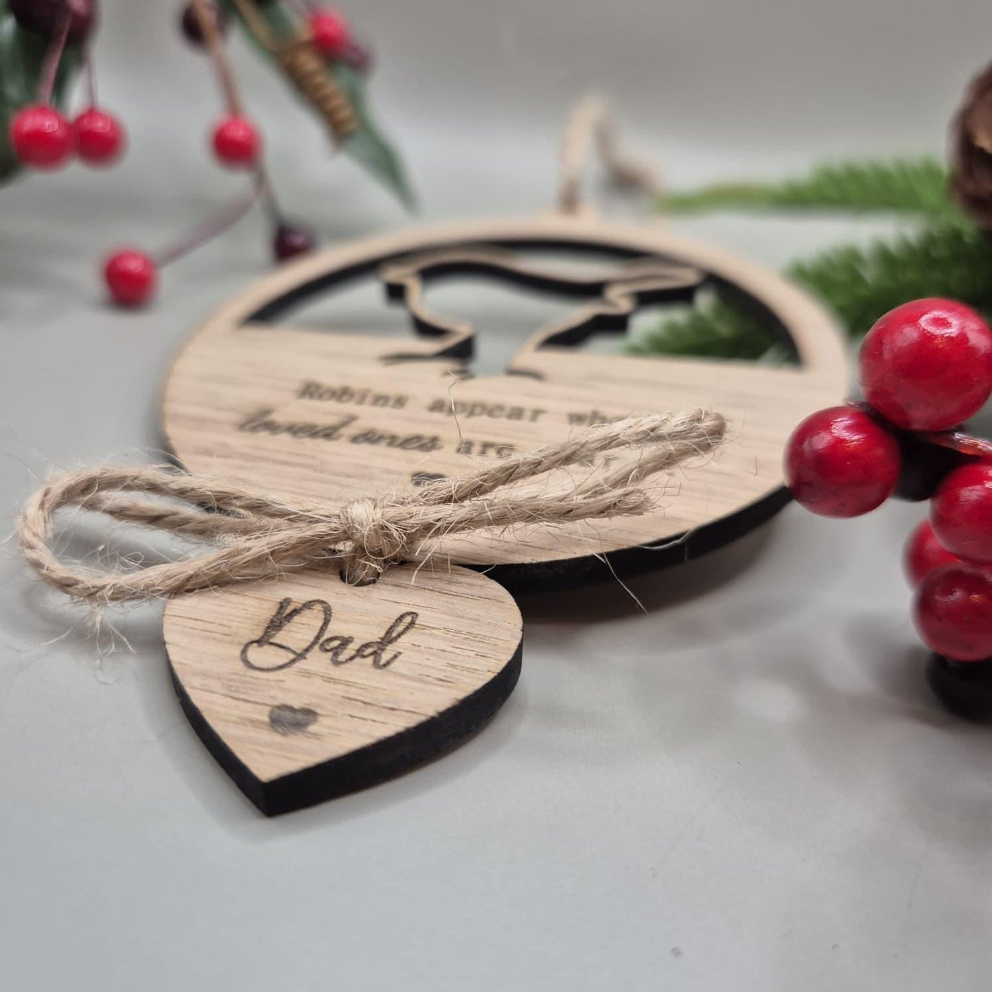Robin Remembrance Bauble, Christmas Memorial Bauble, Remembrance Gift, Memorial Tree Decoration, Robins Are Near, Robin Tree Decoration