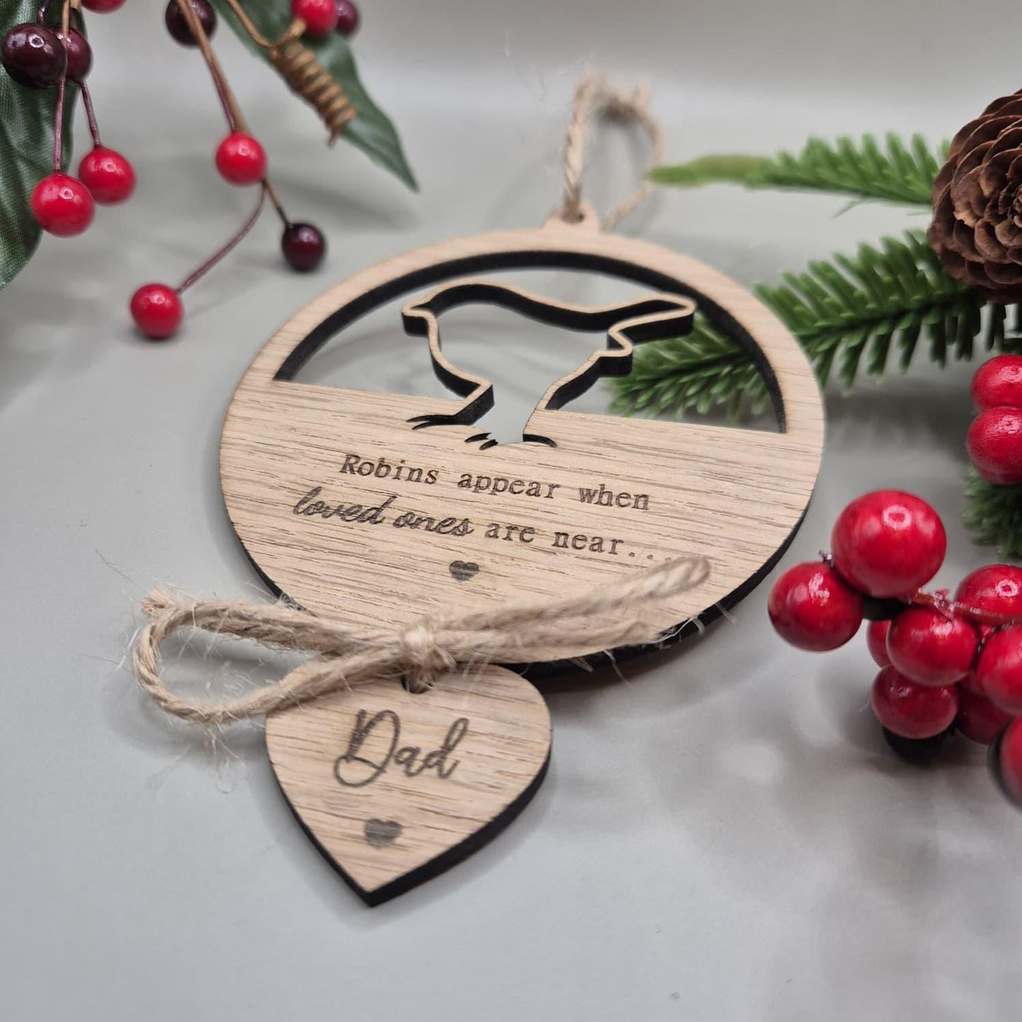 Robin Remembrance Bauble, Christmas Memorial Bauble, Remembrance Gift, Memorial Tree Decoration, Robins Are Near, Robin Tree Decoration