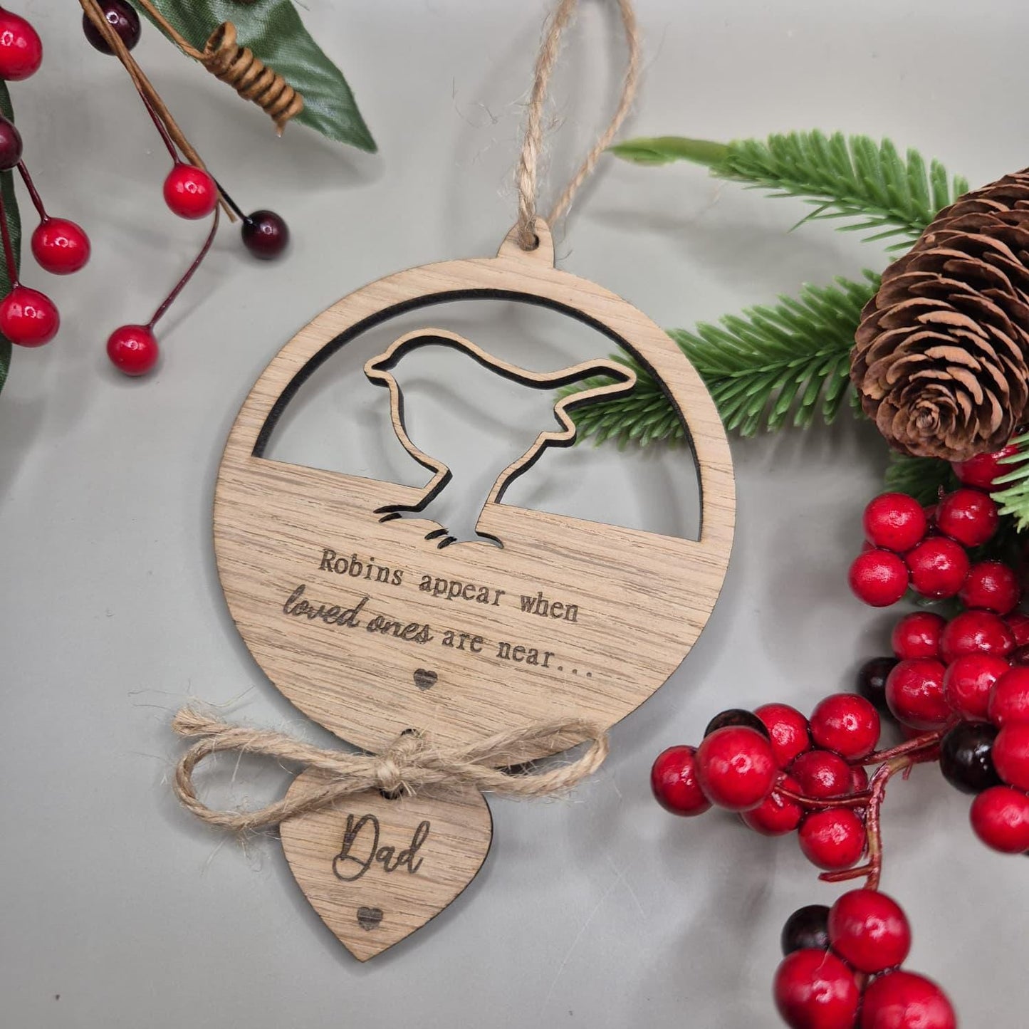 Robin Remembrance Bauble, Christmas Memorial Bauble, Remembrance Gift, Memorial Tree Decoration, Robins Are Near, Robin Tree Decoration