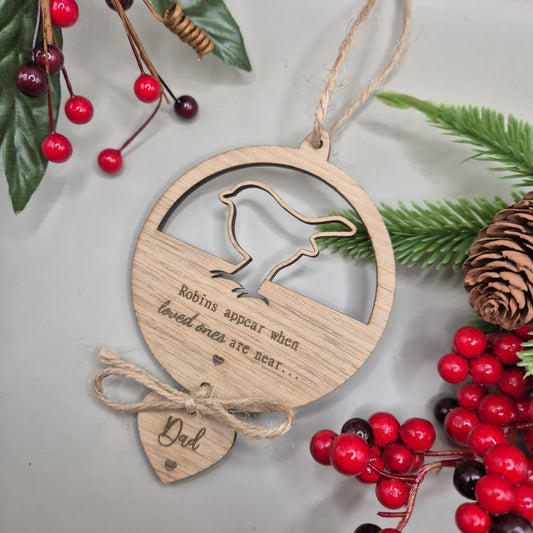 Robin Remembrance Bauble, Christmas Memorial Bauble, Remembrance Gift, Memorial Tree Decoration, Robins Are Near, Robin Tree Decoration