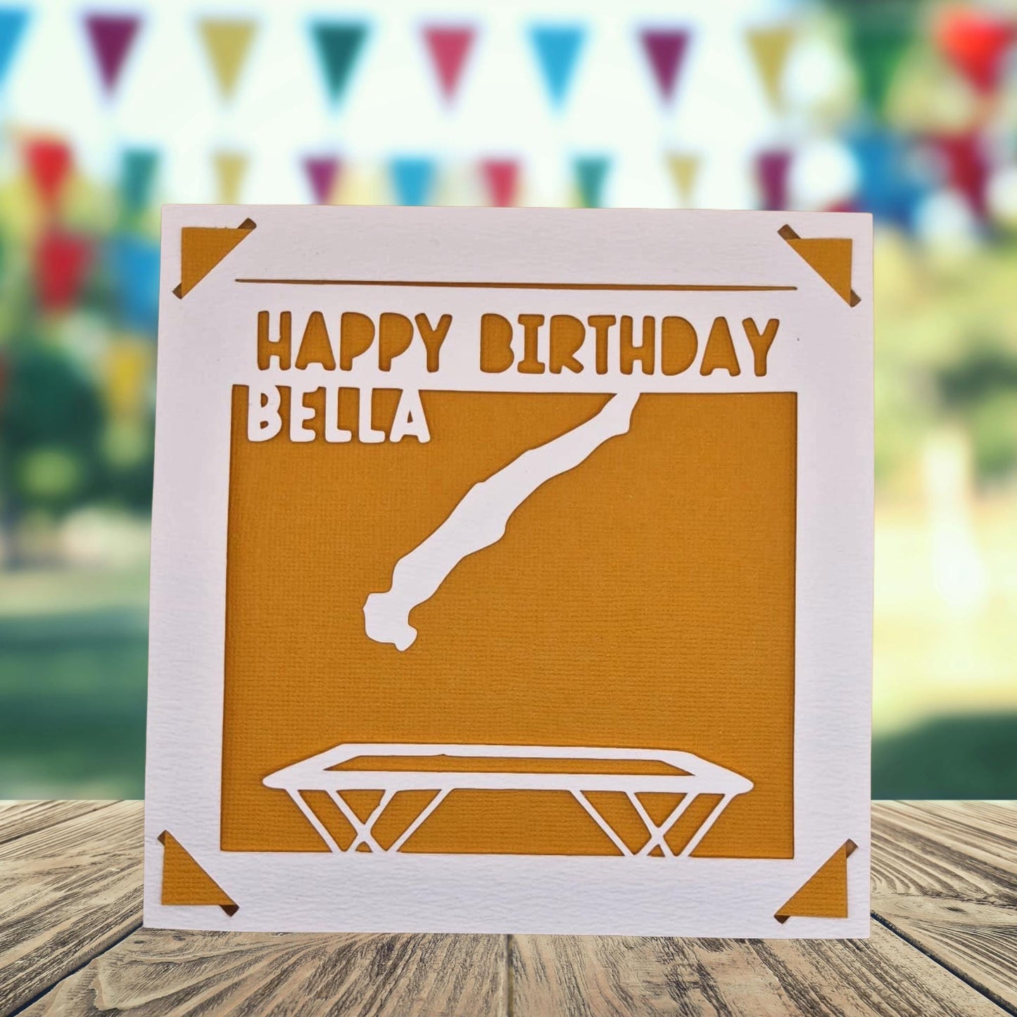 Trampolining Birthday Card, Personalised Birthday Card for Trampoliner, Gymnastics Birthday Card, Birthday Card for Gymnast