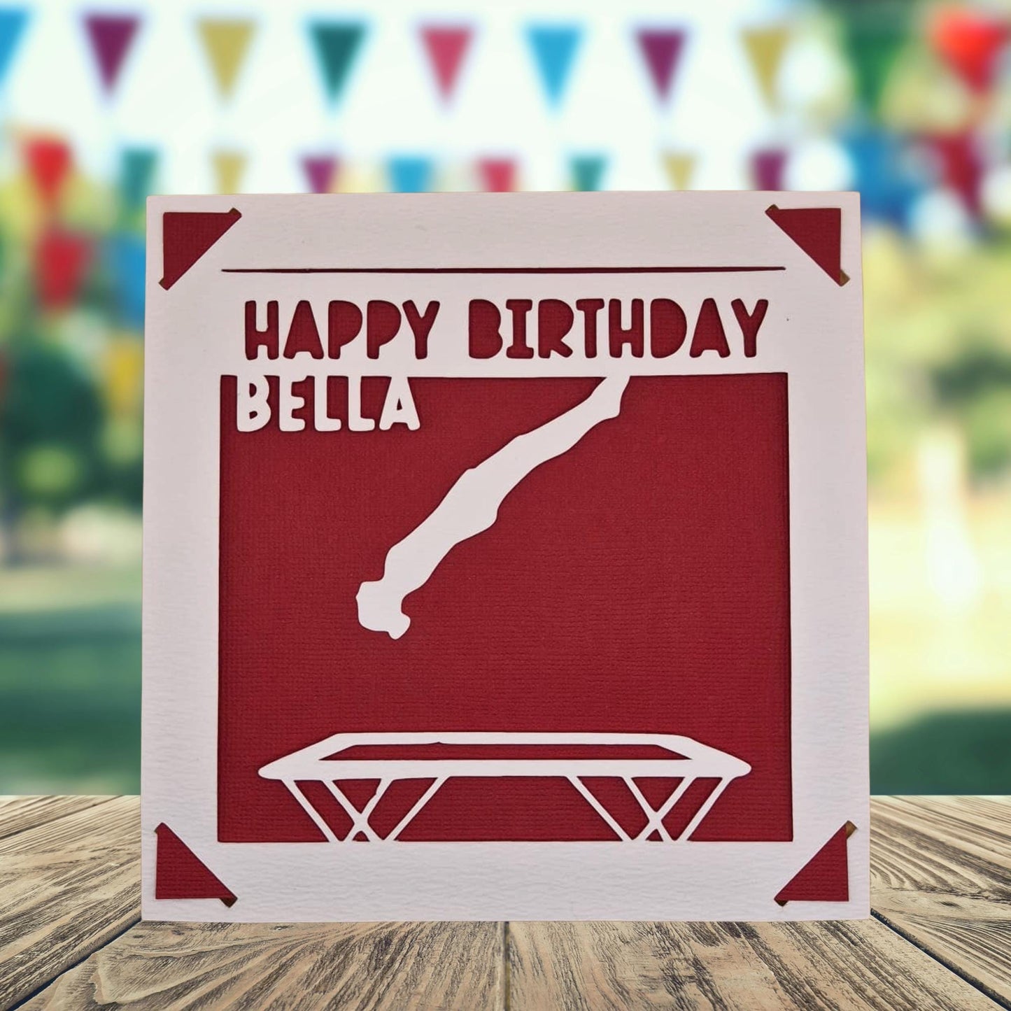 Trampolining Birthday Card, Personalised Birthday Card for Trampoliner, Gymnastics Birthday Card, Birthday Card for Gymnast