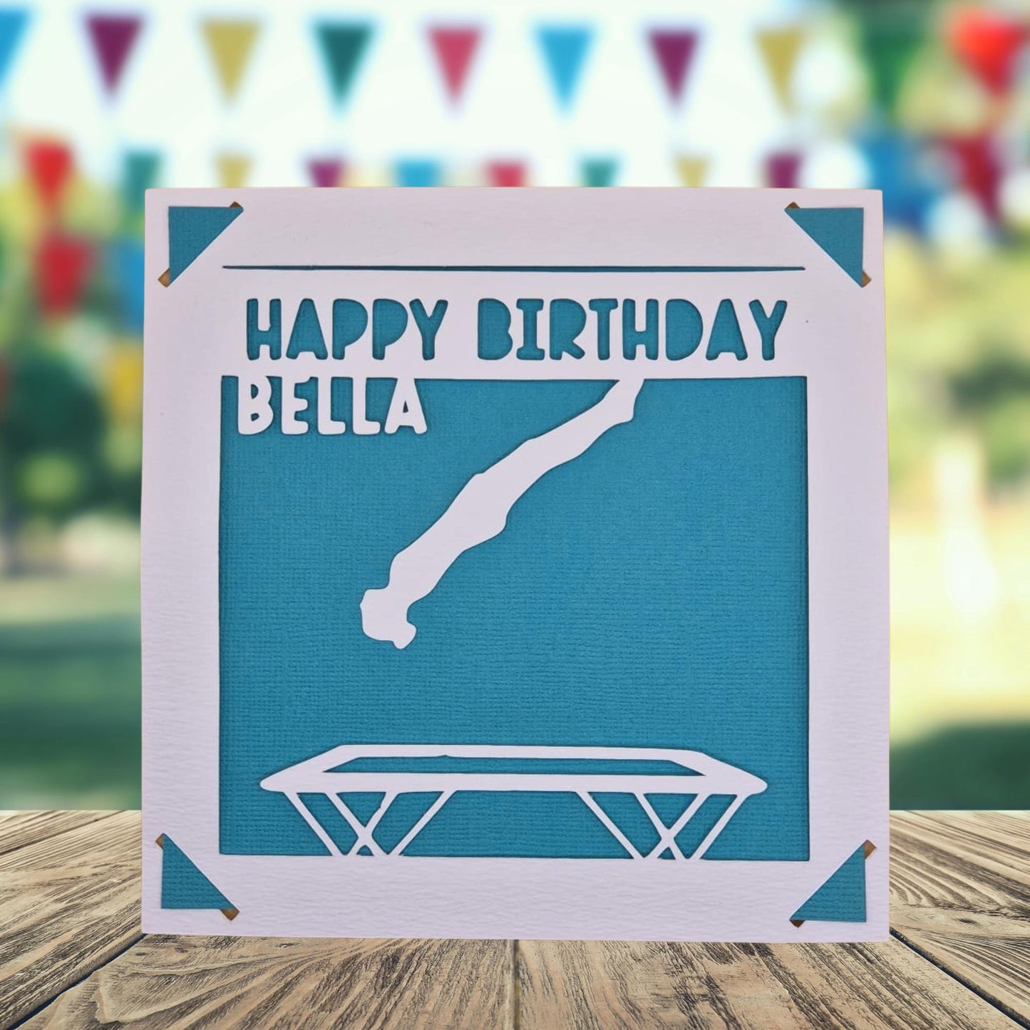 Trampolining Birthday Card, Personalised Birthday Card for Trampoliner, Gymnastics Birthday Card, Birthday Card for Gymnast